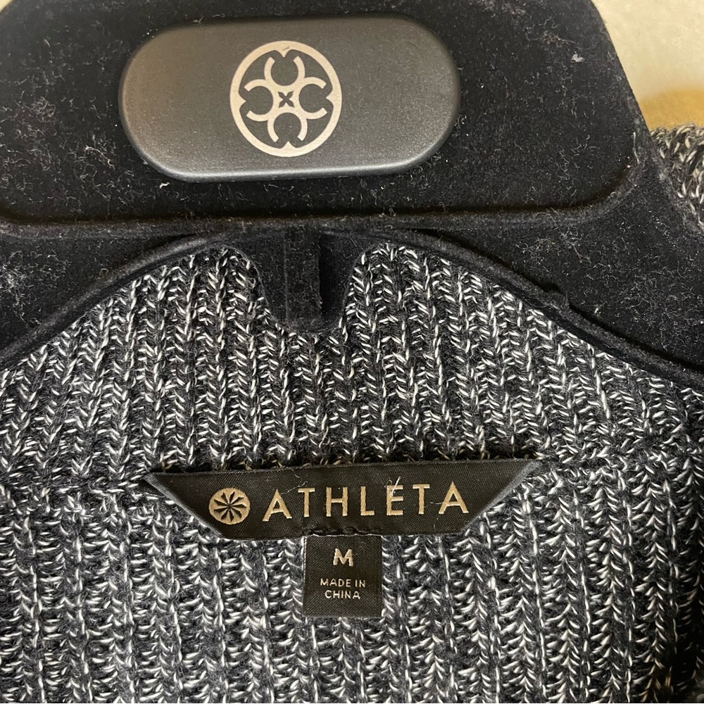 Athleta Swissvale Bomber Sweater Cardigan Black - Picture 4 of 6